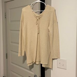 Oversized Lace Up Sweater